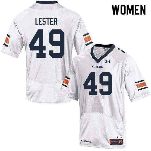 Women #49 Barton Lester Auburn Tigers College Football Jerseys Sale-White